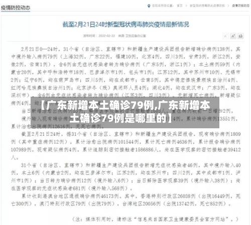 【广东新增本土确诊79例,广东新增本土确诊79例是哪里的】
