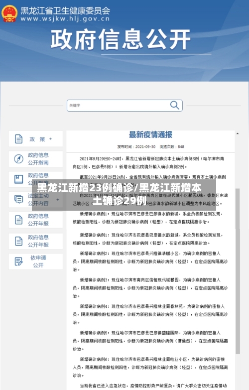黑龙江新增23例确诊/黑龙江新增本土确诊29例