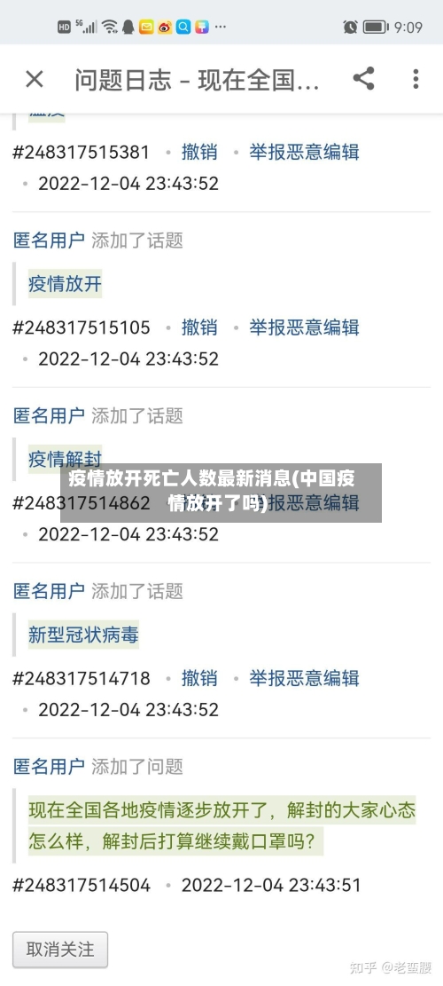 疫情放开死亡人数最新消息(中国疫情放开了吗)
