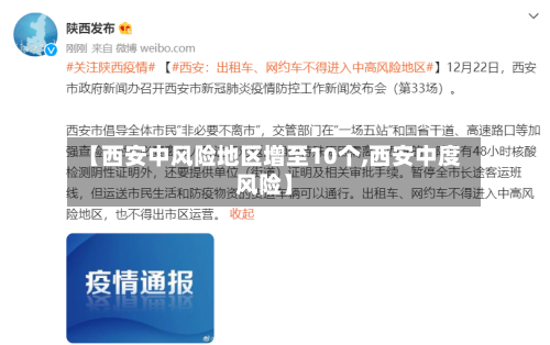 【西安中风险地区增至10个,西安中度风险】