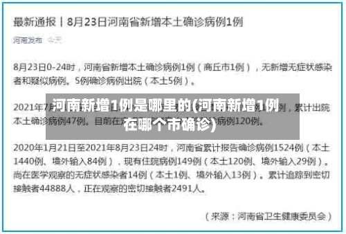 河南新增1例是哪里的(河南新增1例在哪个市确诊)-第3张图片