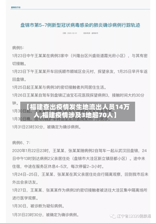 【福建查出疫情发生地流出人员14万人,福建疫情涉及3地超70人】-第2张图片