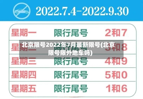 北京限号2022年7月最新限号(北京限号限外地车吗)