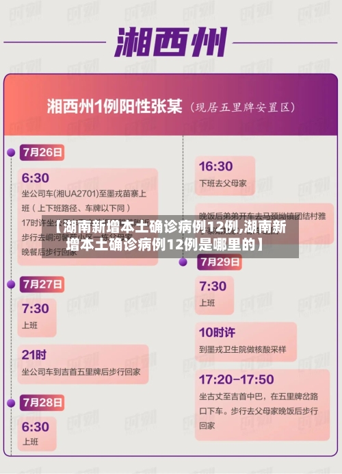 【湖南新增本土确诊病例12例,湖南新增本土确诊病例12例是哪里的】
