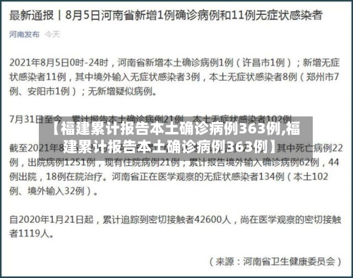 【福建累计报告本土确诊病例363例,福建累计报告本土确诊病例363例】
