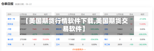 【美国期货行情软件下载,美国期货交易软件】