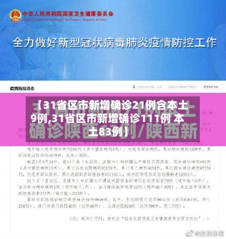 【31省区市新增确诊21例含本土9例,31省区市新增确诊111例 本土83例】