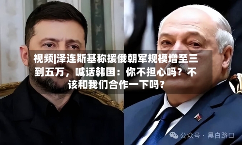 视频|泽连斯基称援俄朝军规模增至三到五万，喊话韩国：你不担心吗？不该和我们合作一下吗？-第2张图片