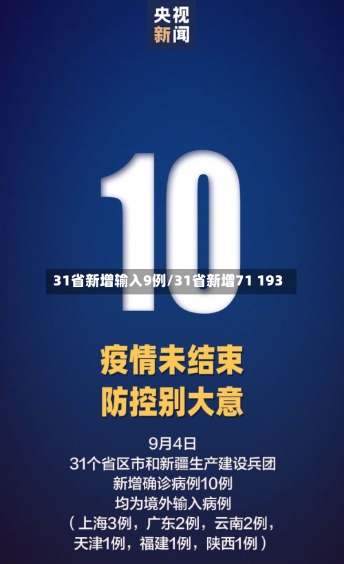 31省新增输入9例/31省新增71 193