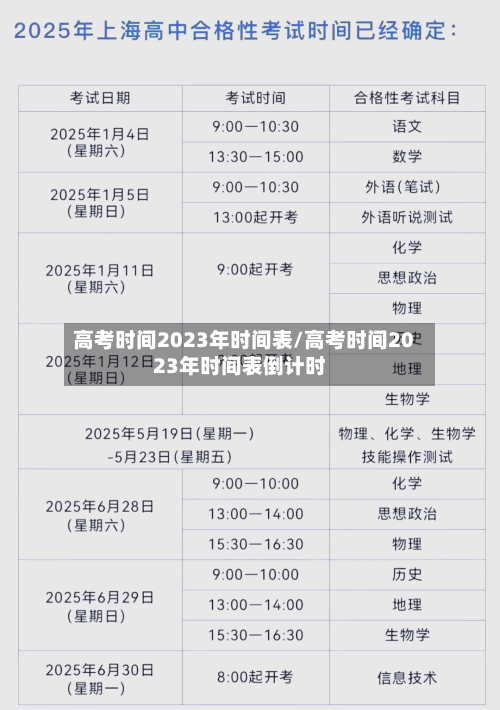 高考时间2023年时间表/高考时间2023年时间表倒计时-第2张图片