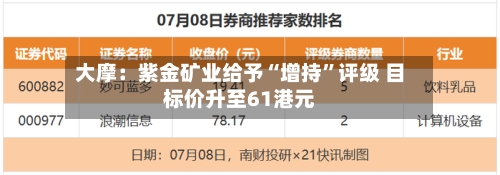 大摩：紫金矿业给予“增持	”评级 目标价升至61港元-第1张图片