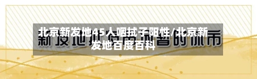 北京新发地45人咽拭子阳性/北京新发地百度百科