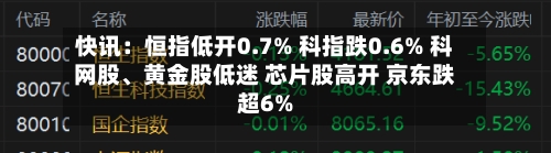 快讯：恒指低开0.7% 科指跌0.6% 科网股	、黄金股低迷 芯片股高开 京东跌超6%-第2张图片