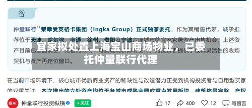 宜家拟处置上海宝山商场物业	，已委托仲量联行代理-第3张图片