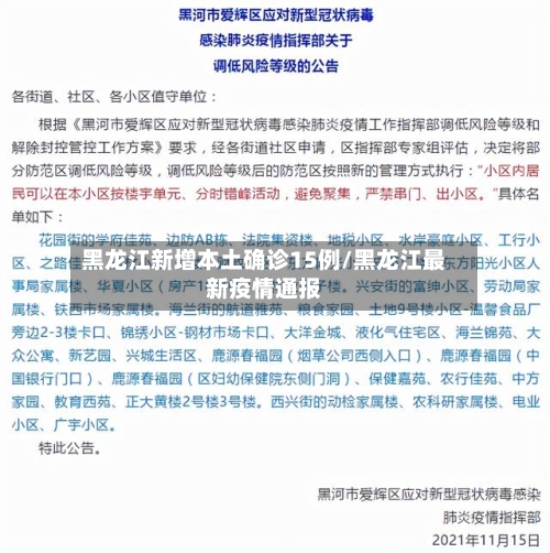 黑龙江新增本土确诊15例/黑龙江最新疫情通报-第2张图片