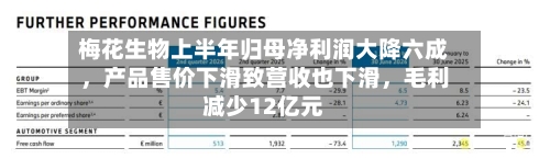 梅花生物上半年归母净利润大降六成	，产品售价下滑致营收也下滑，毛利减少12亿元-第3张图片