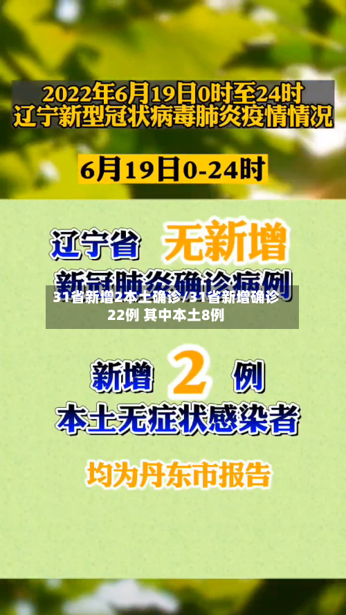 31省新增2本土确诊/31省新增确诊22例 其中本土8例
