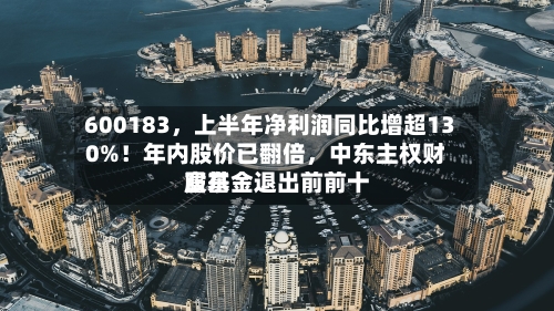 600183，上半年净利润同比增超130%！年内股价已翻倍，中东主权财富基金退出前前十股东-第2张图片