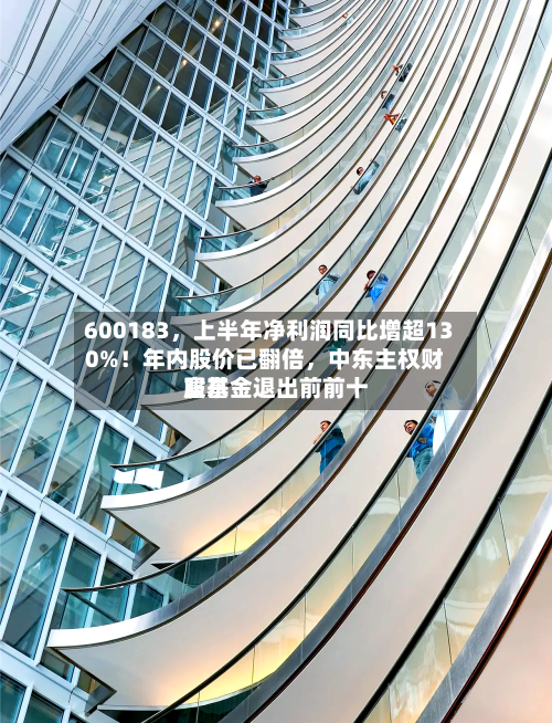 600183，上半年净利润同比增超130%！年内股价已翻倍	，中东主权财富基金退出前前十股东-第1张图片