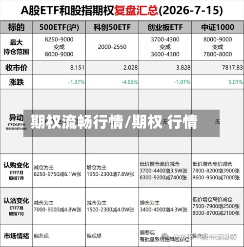 期权流畅行情/期权 行情