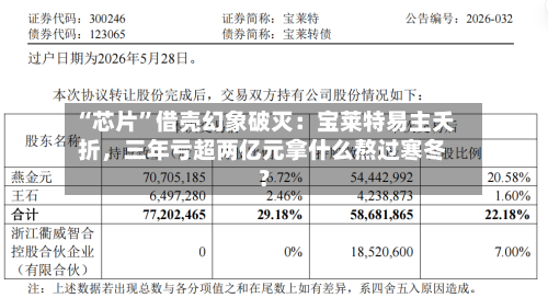 “芯片”借壳幻象破灭：宝莱特易主夭折，三年亏超两亿元拿什么熬过寒冬？-第2张图片