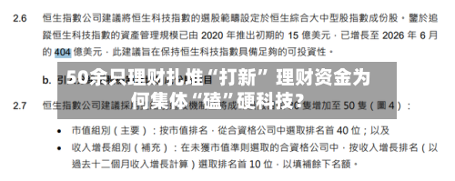 50余只理财扎堆“打新” 理财资金为何集体“磕”硬科技？-第3张图片