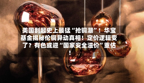 美国刮起史上最猛“抢铜潮	”！华宝基金揭秘伦铜异动真相！定价逻辑变了？有色或迎“国家安全溢价”重估！-第3张图片