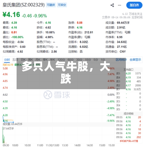 多只人气牛股，大跌-第2张图片