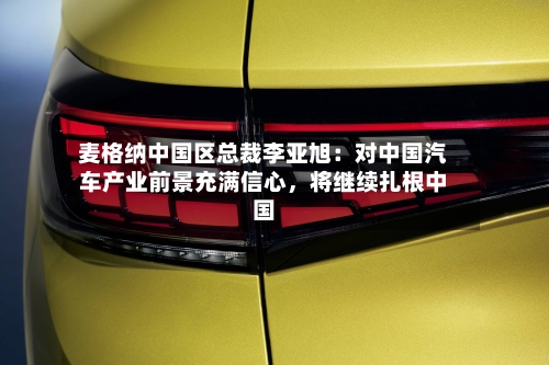 麦格纳中国区总裁李亚旭：对中国汽车产业前景充满信心，将继续扎根中国