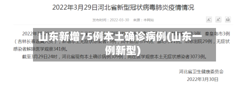山东新增75例本土确诊病例(山东一例新型)-第2张图片